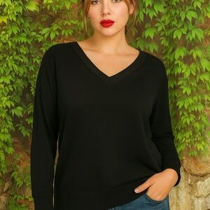 ATHLETA French Terry V-Neck Sweatshirt, M